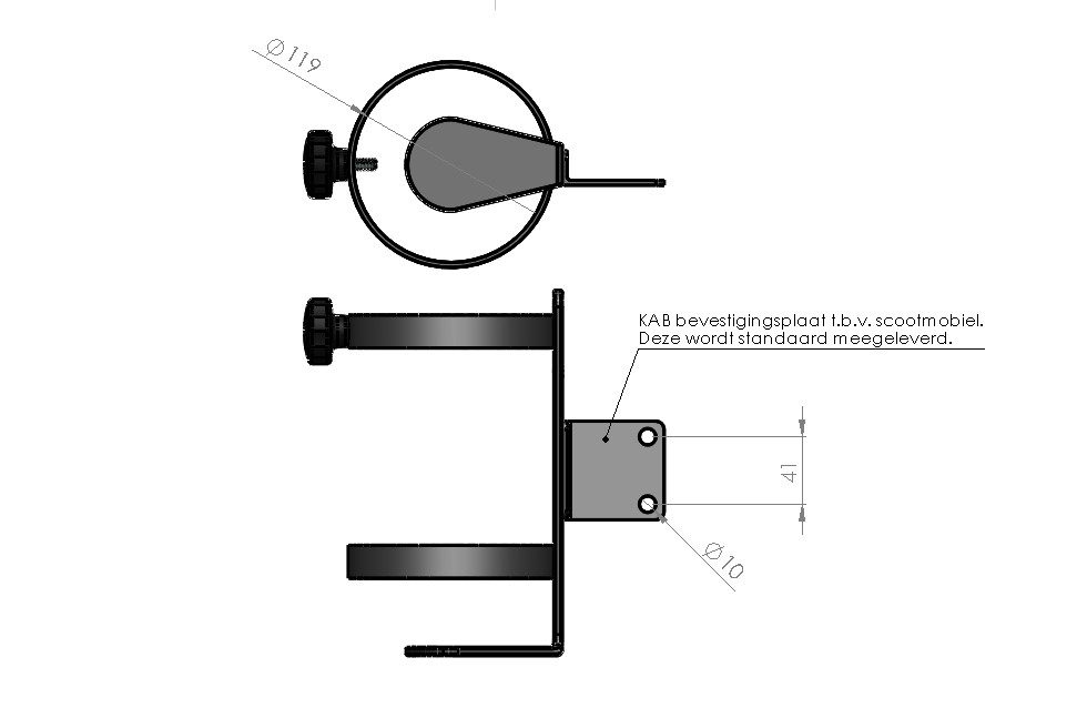 Zuurstoffleshouder rond 119mm - Afbeelding 5